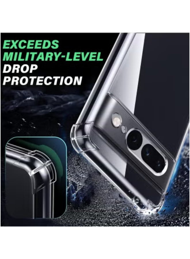 JAJEEK Transparent Soft Silicone TPU Bumper Case for Google Pixel 7 Pro 5G with 1 Screen Protector | Shockproof Protective Cover with Reinforced Corners | Slim Fit, Anti-Yellow TPU | Full Protection & Precise Cutouts | Includes Tempered Glass - Image 4
