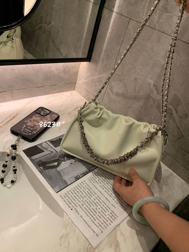 Korean Style Fashionable Internet Popular Pleated Chain Underarm Clouds Bag Women'S Casual All-Match Shoulder Crossbody Bag - Image 1