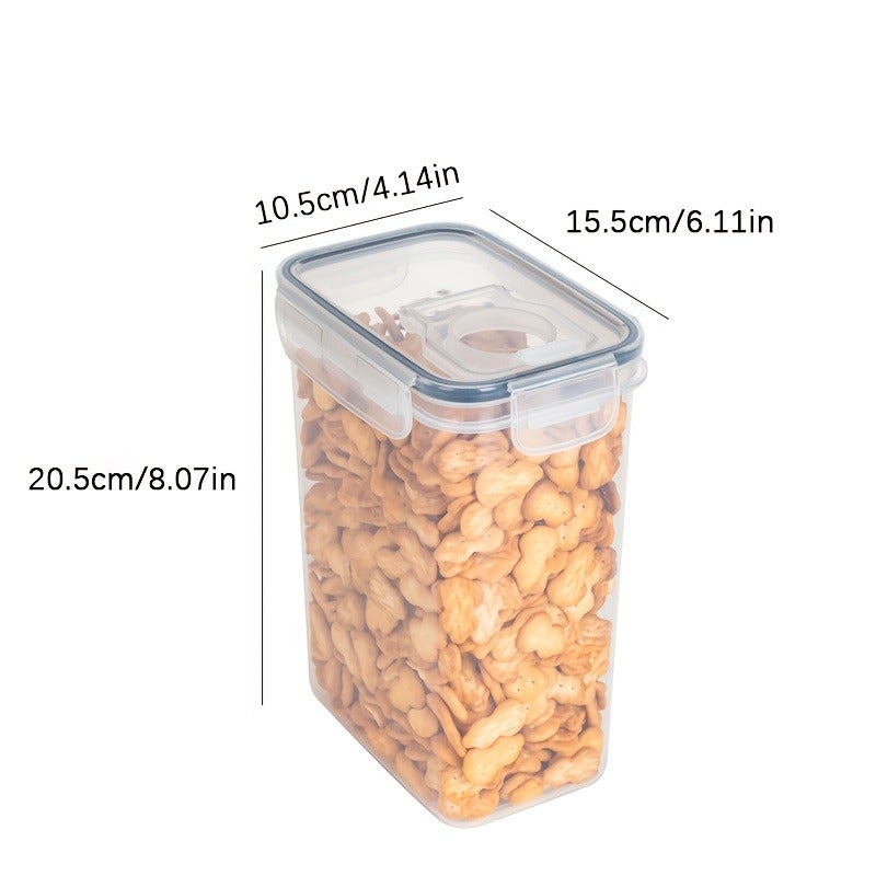 2/4/6/8pcs Set of Flip-Top Sealed Food Storage Containers, Multi-Purpose Storage Containers, Plastic Kitchen And Pantry Organization Jars, for Grains, Dry Goods, Flour And Sugar, Including Labels - Image 4