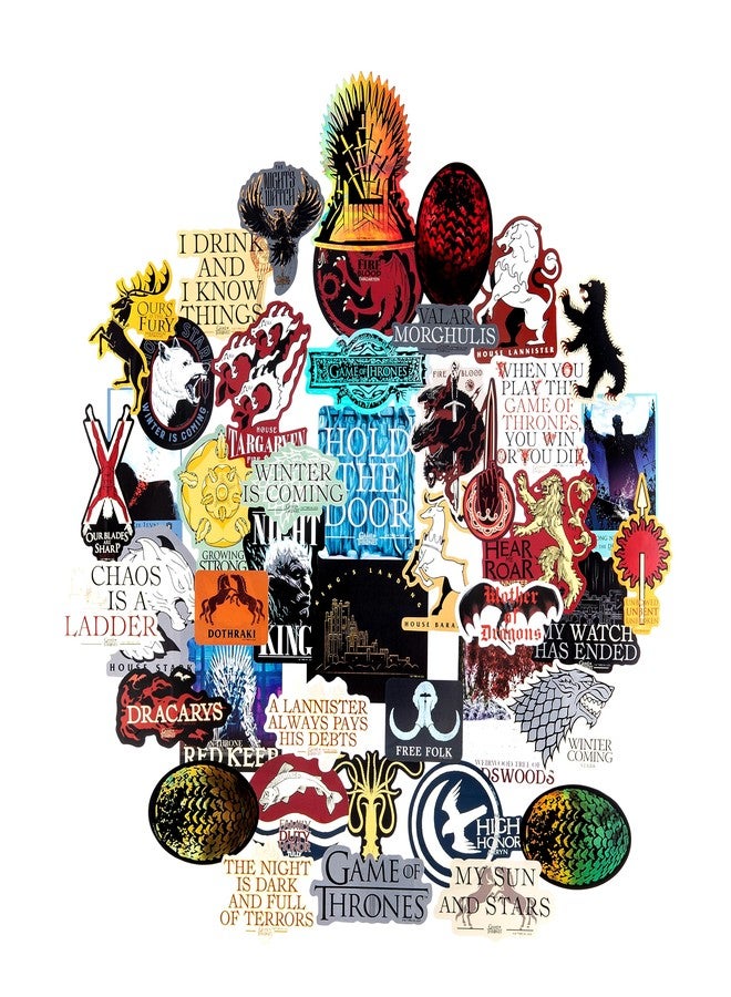 Conquest Journals Game of Thrones Sigils and Iconic Art Vinyl Stickers, 60 Unique Stickers Including 5 Holograms, Waterproof, UV and Scratch Resistant, Officially Licensed - Image 4