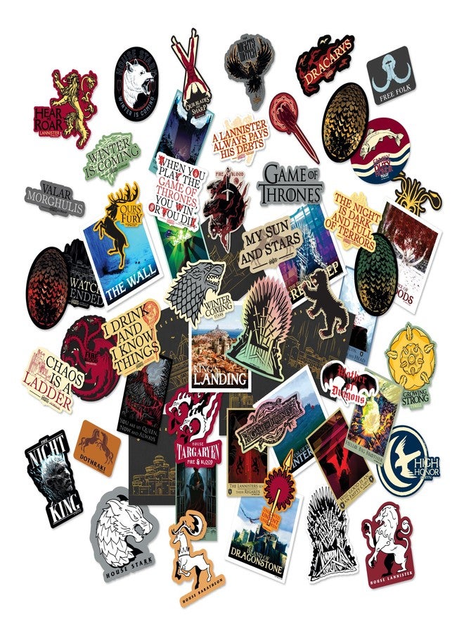 Conquest Journals Game of Thrones Sigils and Iconic Art Vinyl Stickers, 60 Unique Stickers Including 5 Holograms, Waterproof, UV and Scratch Resistant, Officially Licensed - Image 1