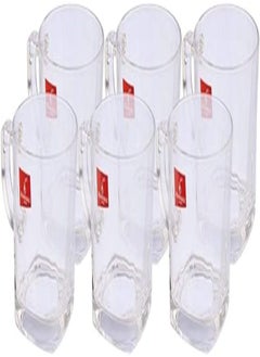 Blinkmax Blink Max Square Base Plain Glass Tea Mug Set, 7.5 * 7 cm - 6 Pieces - Multi Color 