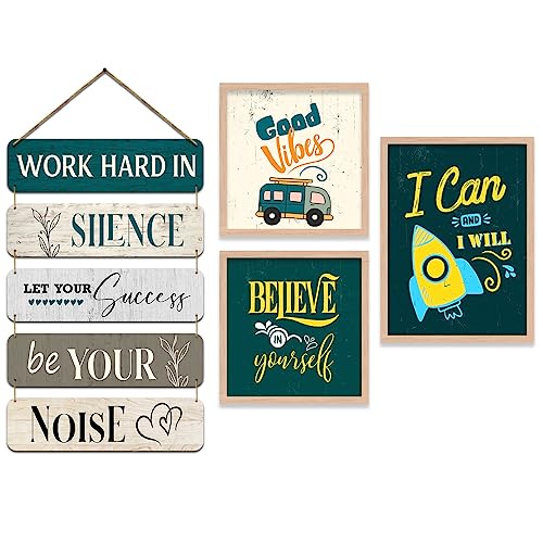 walllane - Motivational Quotes Frame and Wall Hanging for Wall Decor - Frames for Wall Decoration - Wall Poster with Frame - Wall Frames for Home Decor (11 inch x 14 inch) set of 4 cate-02 - Image 1