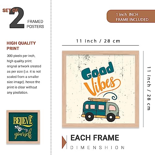 walllane - Motivational Quotes Frame and Wall Hanging for Wall Decor - Frames for Wall Decoration - Wall Poster with Frame - Wall Frames for Home Decor (11 inch x 14 inch) set of 4 cate-02 - Image 2