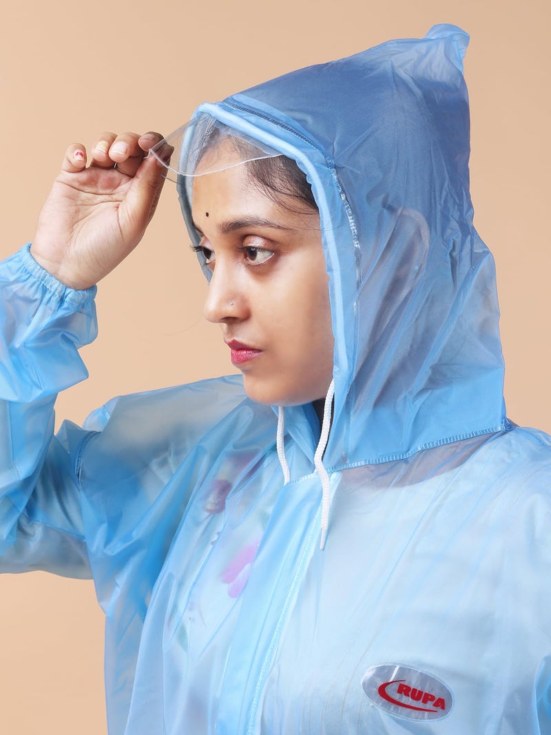 Rupa Women's Polyvinyl Chloride (Pvc) Parka Standard Length Coat (Rups18B_Light Blue_X-Large) - Image 4