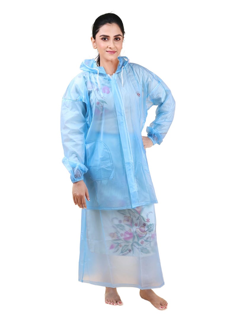 Rupa Women's Polyvinyl Chloride (Pvc) Parka Standard Length Coat (Rups18B_Light Blue_X-Large) - Image 5