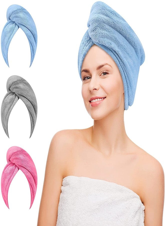 DEE Sons Hair-Drying Absorbent Microfiber Towel,Dry Shower Caps,Bathrobe Hat,Magic Hair Wrap for Women Hair wrap Multicolor - Image 1