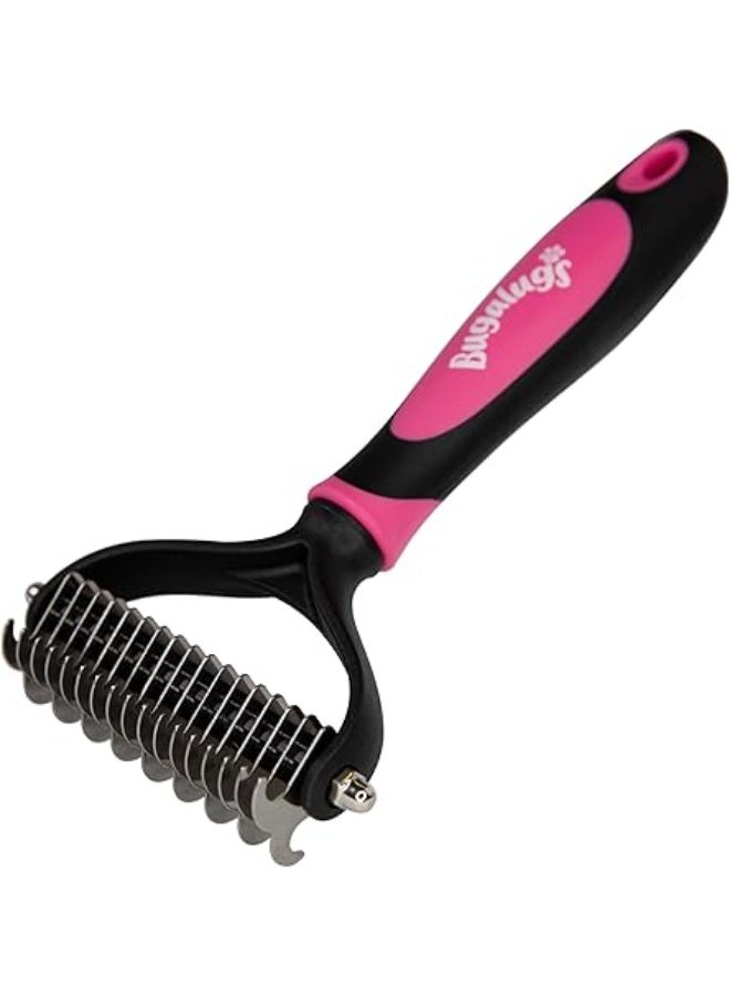 بوجالوجز فرشاة تهذيب شعر الحيوانات الأليفة فرشاة مزدوجة الجوانب للتخلص من الفرو السفلي لتمشيط الكلاب والقطط بالشعر الطويل من بوجالوجز - Image 1