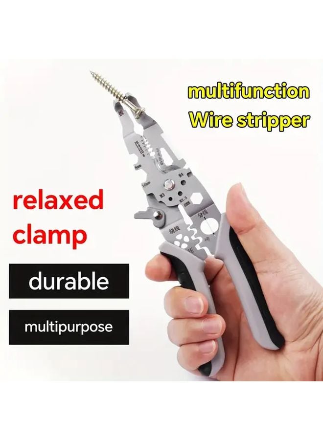 New Upgraded Chrome Steel Multifunctional Wire Stripper Cutter Electrical Work Tool - Image 3