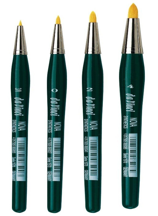 da Vinci Watercolor Series 5235 Nova Paint Brush Set, Synthetic, Multiple Sizes, 4 Brushes (Series 1570) - Image 1