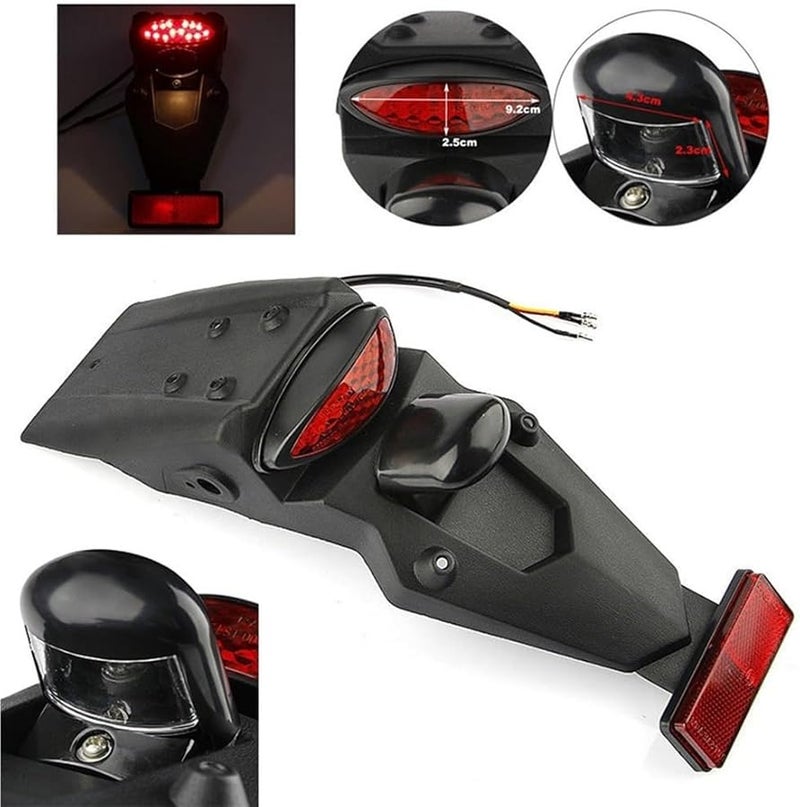 Motorcycle Rear Mudguard With Integrated LED Brake Tail Light Universal Fit - Image 4