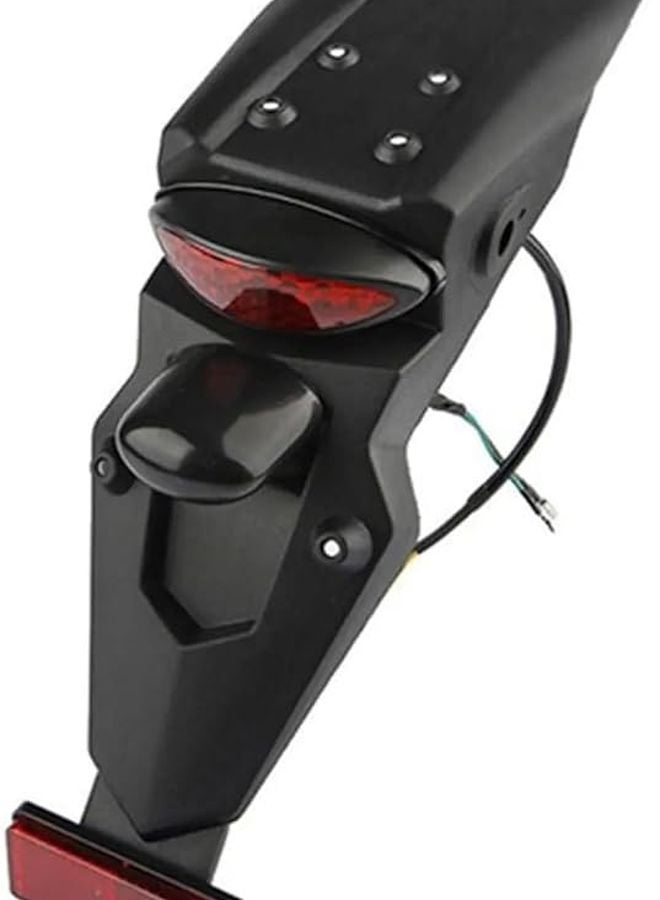 Motorcycle Rear Mudguard With Integrated LED Brake Tail Light Universal Fit - Image 1
