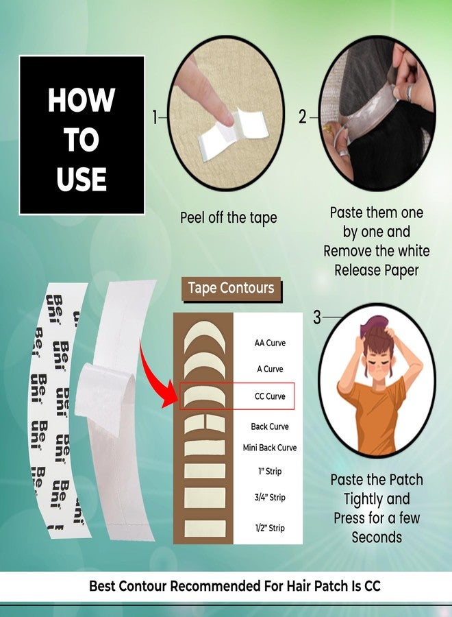 Beuni Semi Dull Hair Patch Tape For Men - Super Ultra Hold Up To 2-4 Weeks | No ShineTape For Hair Patch | Waterproof Wig Tape For Men | Skin Safe, Non-Allergic, Medical Grade Material | 36 Pcs - Image 5