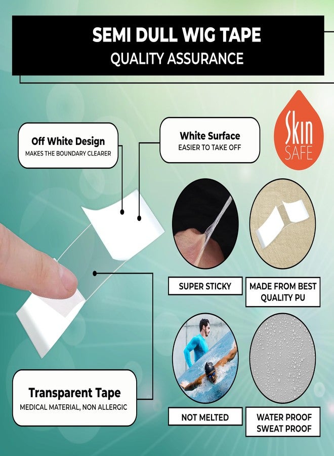 Beuni Semi Dull Hair Patch Tape For Men - Super Ultra Hold Up To 2-4 Weeks | No ShineTape For Hair Patch | Waterproof Wig Tape For Men | Skin Safe, Non-Allergic, Medical Grade Material | 36 Pcs - Image 4