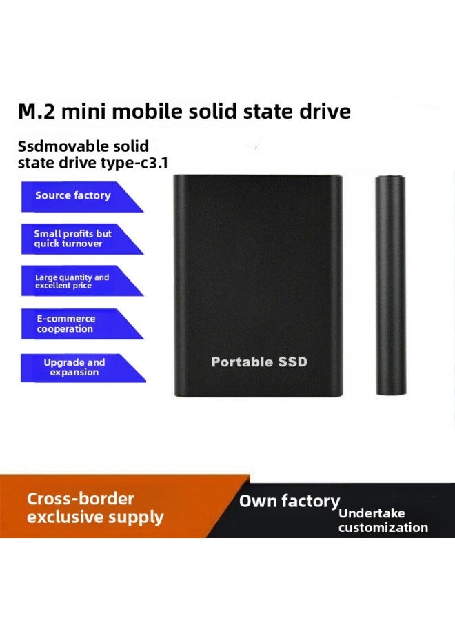 High-speed Mobile Hard Disk 8TB Large-capacity Portable SSD Solid-state Hard Disk E-commerce Expansion 16TB Mobile Phone Computer Universal-Capacity:16TB-Interface:Black - Image 1