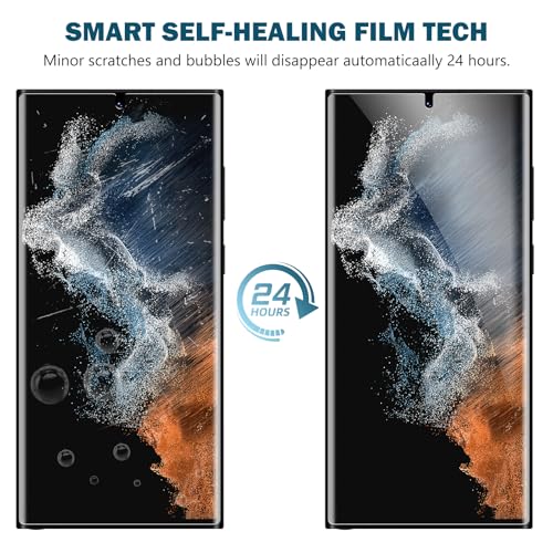 EGV 3 Pack for Samsung Galaxy S22 Ultra Screen Protector, Touch Sensitive, Anti-Scratch 3D Curved Upgrade Flexible TPU Screen Protector for Galaxy S22 Ultra, Bubble Free - Image 5