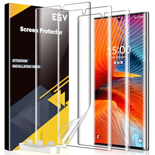 EGV 3 Pack for Samsung Galaxy S22 Ultra Screen Protector, Touch Sensitive, Anti-Scratch 3D Curved Upgrade Flexible TPU Screen Protector for Galaxy S22 Ultra, Bubble Free - Image 1