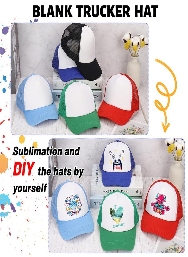 Ultrafun 10 Pack Trucker Hat Mesh Sublimation Blank Hats Adjustable Baseball Caps Hats for Men Women (Multicolor) - Image 5