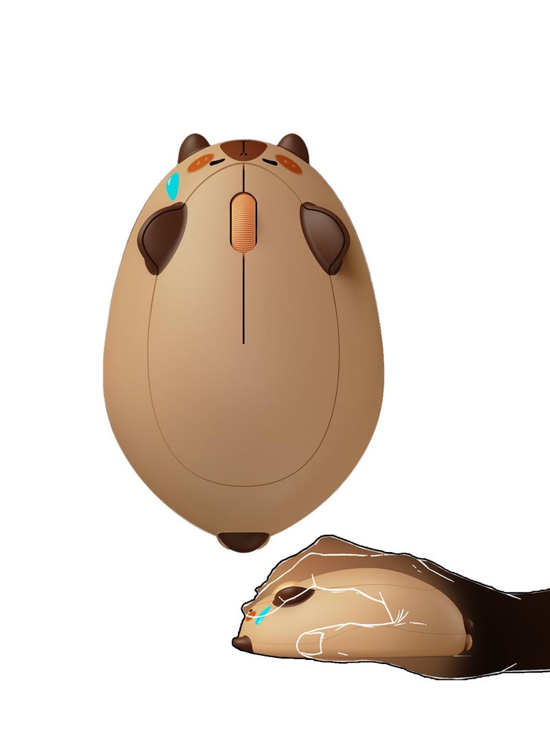 SYOSI Wireless Gaming Mouse Capybara, 2.4G GHz with a USB Receiver, Cute Optical Cordless Cartoon Mice for Computer/Laptop/Desktop/PC/iPad, Compatible with Mac/Win - Image 1