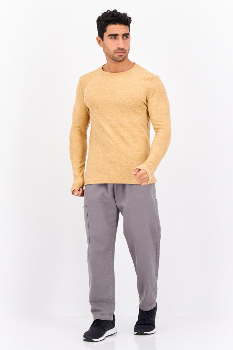 Avalanche Men Sportswear Fit Long Sleeve Training Sweatshirt, Tan - Image 4