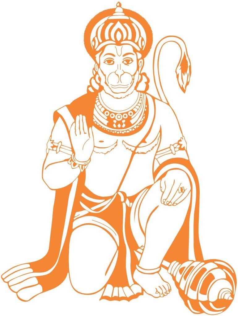 Asmi Collection Saffron Color Jai Hanuman Wall Sticker - Image 1