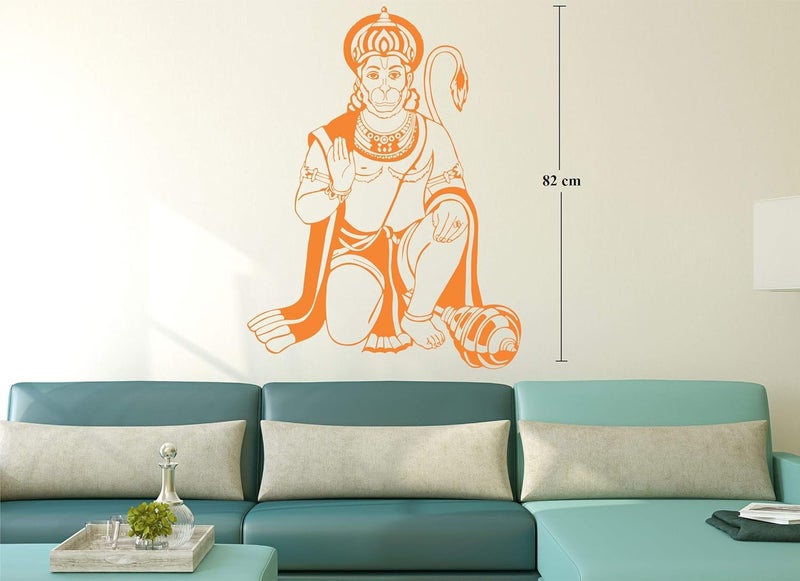 Asmi Collection Saffron Color Jai Hanuman Wall Sticker - Image 2