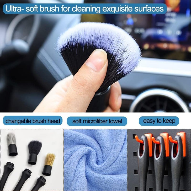 SWAMINE Car Duster Brush Set,Fine Bristle Brushes for Car Interior Detailing, Soft Bristles Cleaning Brush Dusting Tool for Dashboard, Wheel, Window, Keyboard, Air Conditioner Multi usage - Image 2