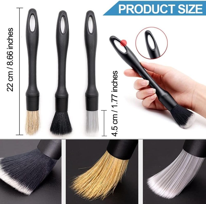 SWAMINE Car Duster Brush Set,Fine Bristle Brushes for Car Interior Detailing, Soft Bristles Cleaning Brush Dusting Tool for Dashboard, Wheel, Window, Keyboard, Air Conditioner Multi usage - Image 4