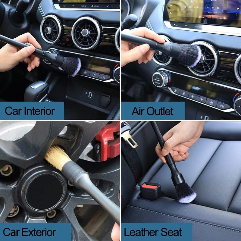 SWAMINE Car Duster Brush Set,Fine Bristle Brushes for Car Interior Detailing, Soft Bristles Cleaning Brush Dusting Tool for Dashboard, Wheel, Window, Keyboard, Air Conditioner Multi usage - Image 5