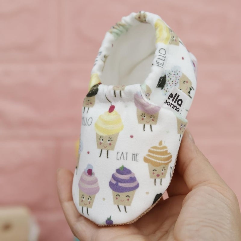 Ella Bonna Patterned Baby Booties, Non-Slip Sole, Home Nursery Shoes Slippers, Cupcake - Image 5