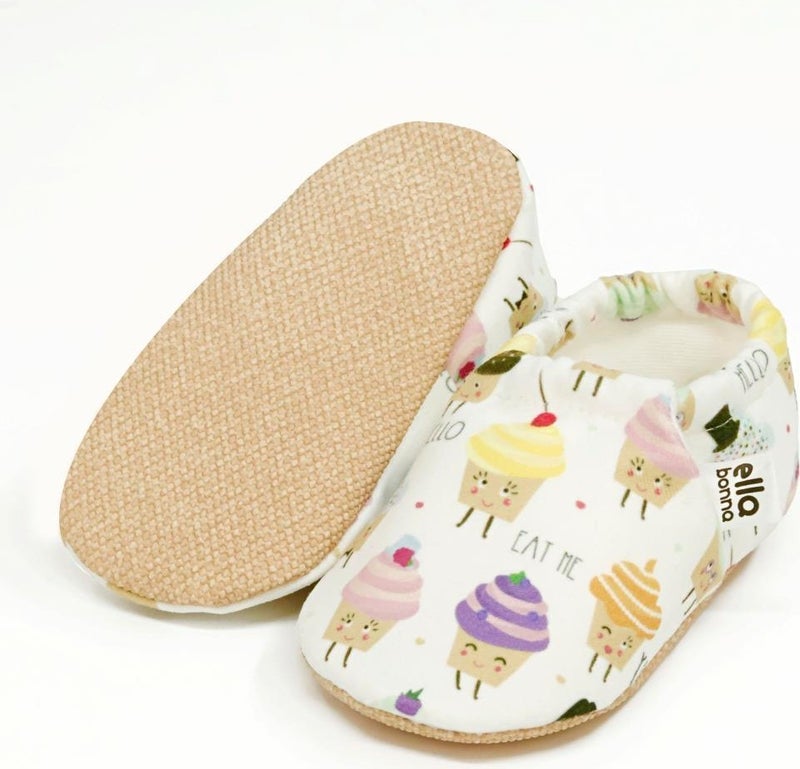Ella Bonna Patterned Baby Booties, Non-Slip Sole, Home Nursery Shoes Slippers, Cupcake - Image 3