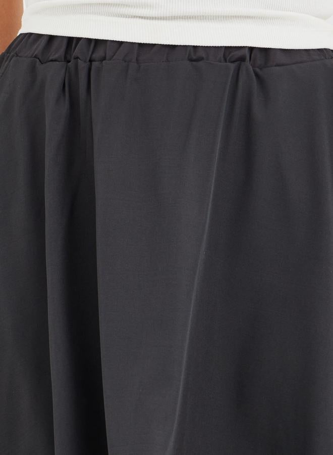 Take Two Solid Asymmetric Hem Midi Skirt - Image 3