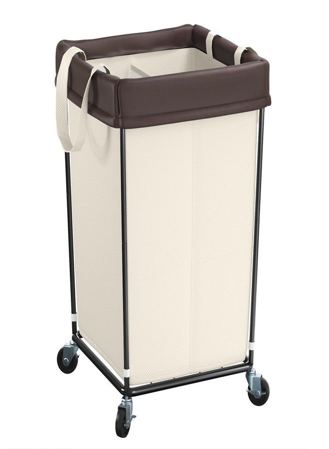 Mefirt 160L Large Laundry Hamper with Wheels, Laundry Basket 2 Section Laundry Bag Laundry Cart with Wheels, Clothes Hamper for Laundry, Bedroom, Bathroom and Dorm (Beige) - Image 1