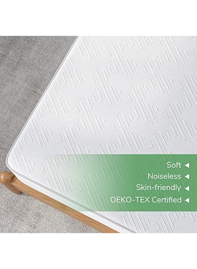 مقاوم للماء الملك فراش حامي الخيزران غطاء مرتبة الملك الحجم ثلاثية الأبعاد نسيج الهواء تبريد السرير حامي 8 ''18'' جيب عميق الأبيض Ac Nv0Mp801 K - Image 3