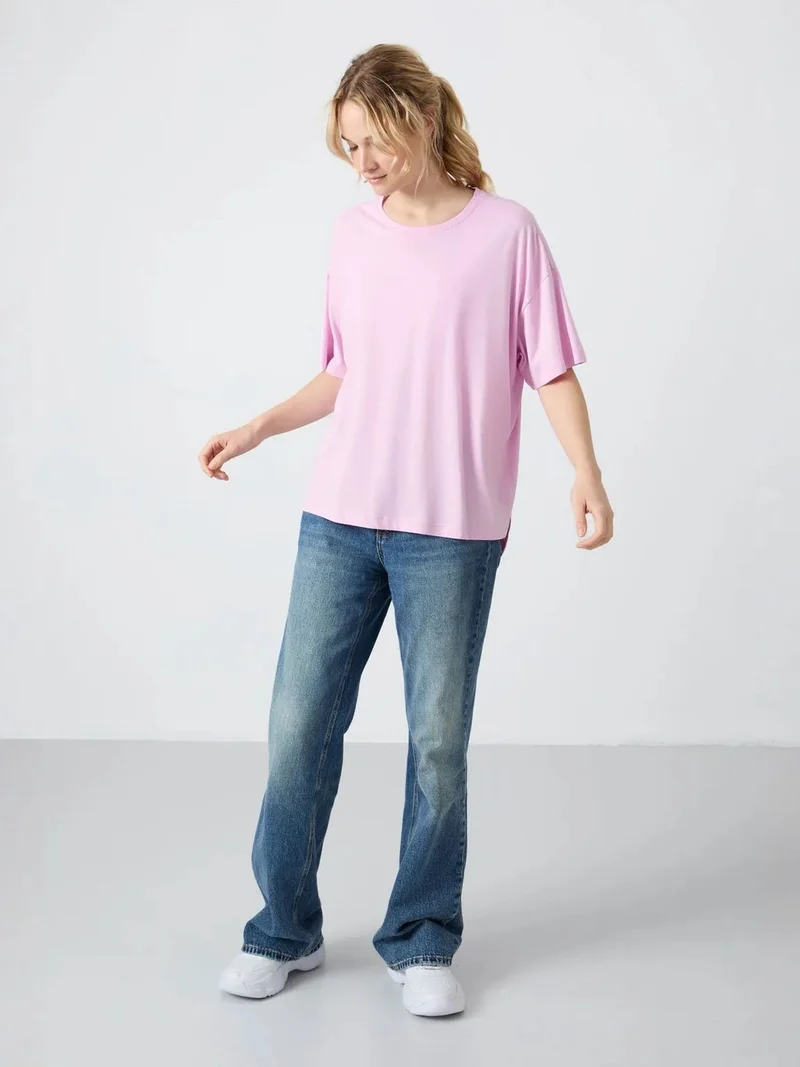 TOMMYLIFE TOMMY Oversized Cotton-Modal Crew Neck T-Shirt