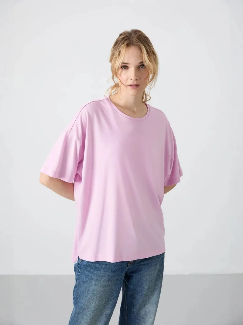 TOMMYLIFE TOMMY Oversized Cotton-Modal Crew Neck T-Shirt