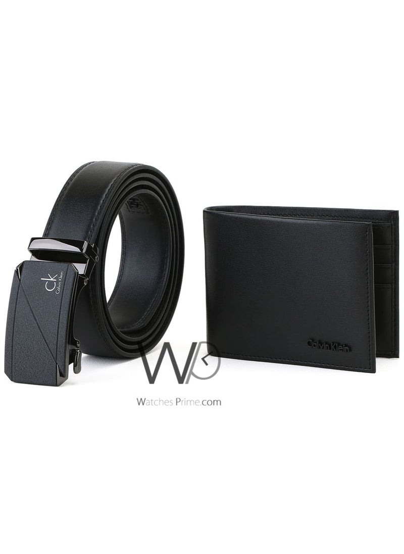 Calvin Klein Jeans - Calvin Klein Black Genuine Leather Wallet and Belt Gift Set Ck - Image 1
