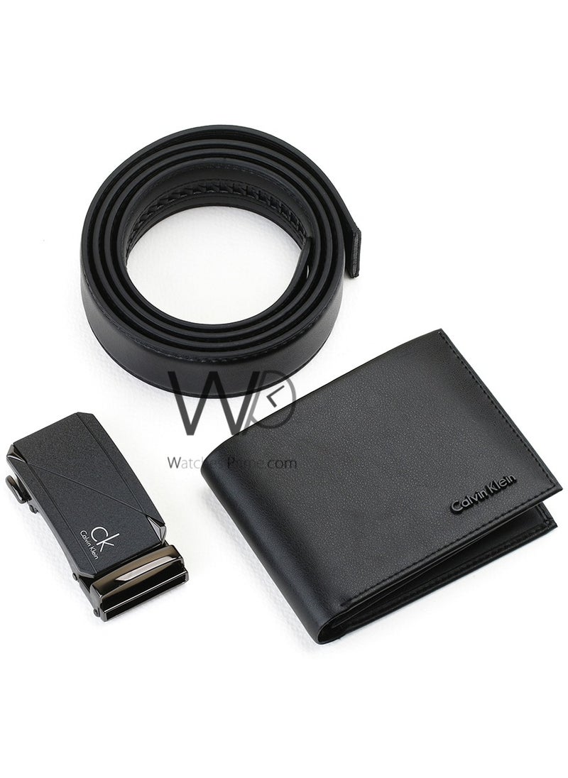 Calvin Klein Jeans - Calvin Klein Black Genuine Leather Wallet and Belt Gift Set Ck - Image 1