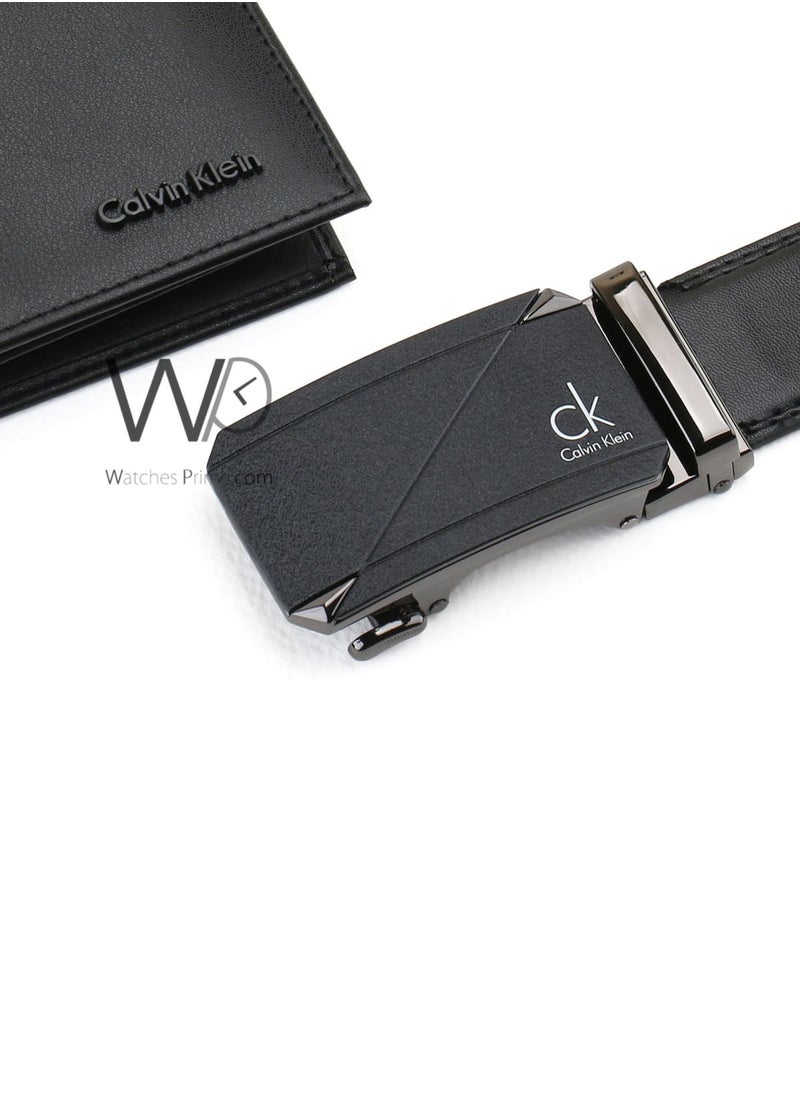 Calvin Klein Jeans - Calvin Klein Black Genuine Leather Wallet and Belt Gift Set Ck - Image 1