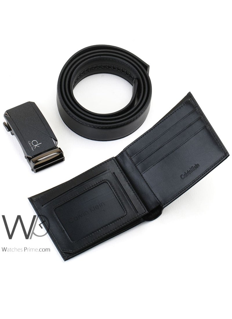 Calvin Klein Jeans - Calvin Klein Black Genuine Leather Wallet and Belt Gift Set Ck - Image 1