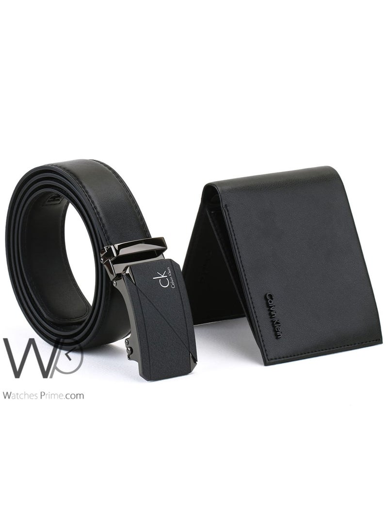 Calvin Klein Jeans - Calvin Klein Black Genuine Leather Wallet and Belt Gift Set Ck - Image 1