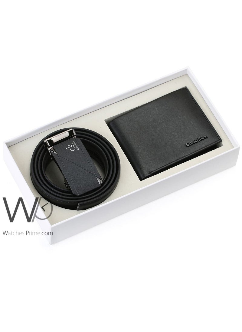 Calvin Klein Jeans - Calvin Klein Black Genuine Leather Wallet and Belt Gift Set Ck - Image 1