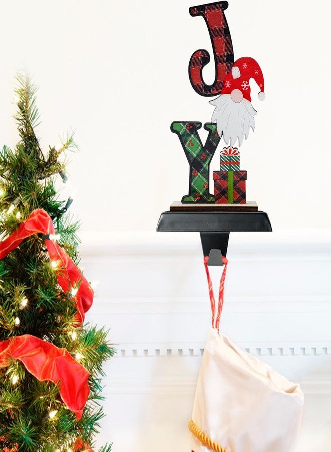LOVYNO 4PCS Christmas Stocking Holders Set Include Black Metal Stocking Hangers DIY Wooden Ornaments Weighted Non-Slip Hanging Hooks for Christmas Fireplace Mantel Decor - Image 4