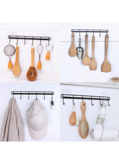 sulfar MS Kitchen Utensil Rack Wall Mount, Black Adhesive Kitchen Utensil Hanger No Drilling Kitchen Utensil Holder Space Saving Kitchen Wall Hooks for Kitchen Bathroom Camper (Black) Pack of 1  - Image 5