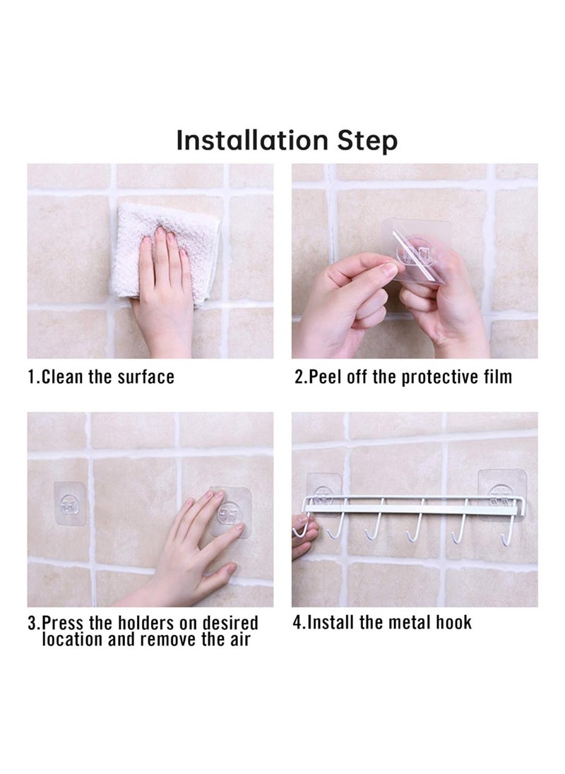 sulfar MS Kitchen Utensil Rack Wall Mount, Black Adhesive Kitchen Utensil Hanger No Drilling Kitchen Utensil Holder Space Saving Kitchen Wall Hooks for Kitchen Bathroom Camper (Black) Pack of 1  - Image 4