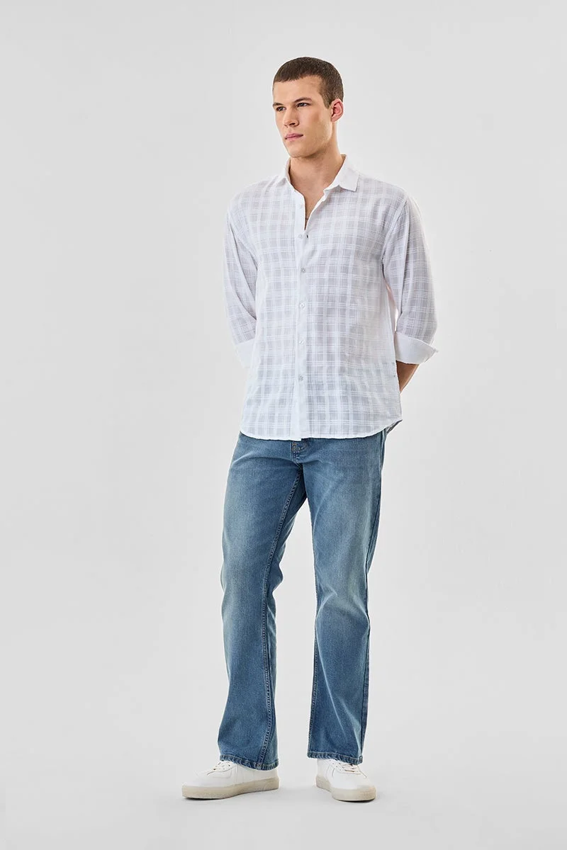 سنيتش قميص قطني % بقصة عادية كاروهات