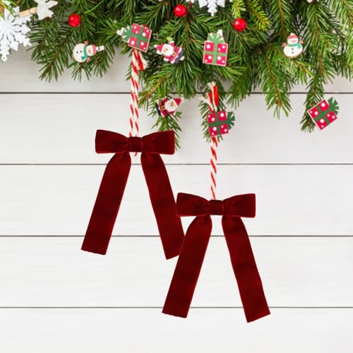 Meseey 12 Pcs Velvet Bows with Twist Tie 3.5 Inch Pre-Tied Vintage Christmas Velvet Ribbon Bows for Treat Bags Gift Wrapping Basket Wedding Baby Shower Brithday Party (Burgundy, 3.5Inch) - Image 3