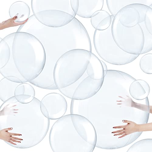 Sratte 20 Pcs Inflatable Beach Balls Bulk, Multiple Sizes Summer Swimming Pool Balls for Adults Hawaii Luau Party Supplies(Clear,Classic) - Image 1