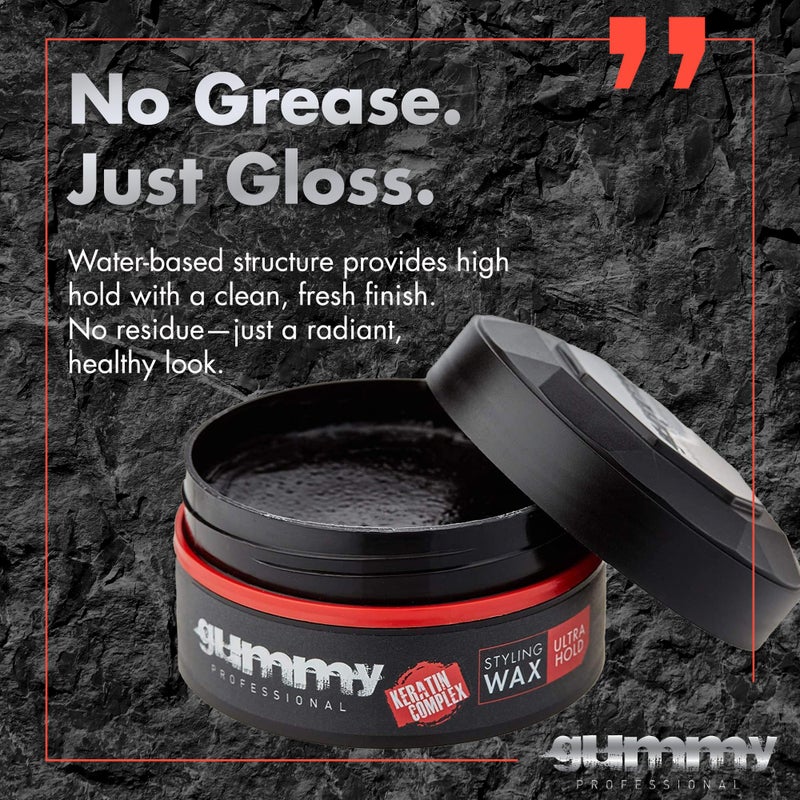 Gummy Professional - Hair Wax for Men - Ultra Hold Styling Pomade for Dry, Damp Hair - Water-Based Texturizing Clay Paste with Provitamin B5 & Keratin - Strong Hold - Alcohol & Paraben-Free - 150ml - Image 5