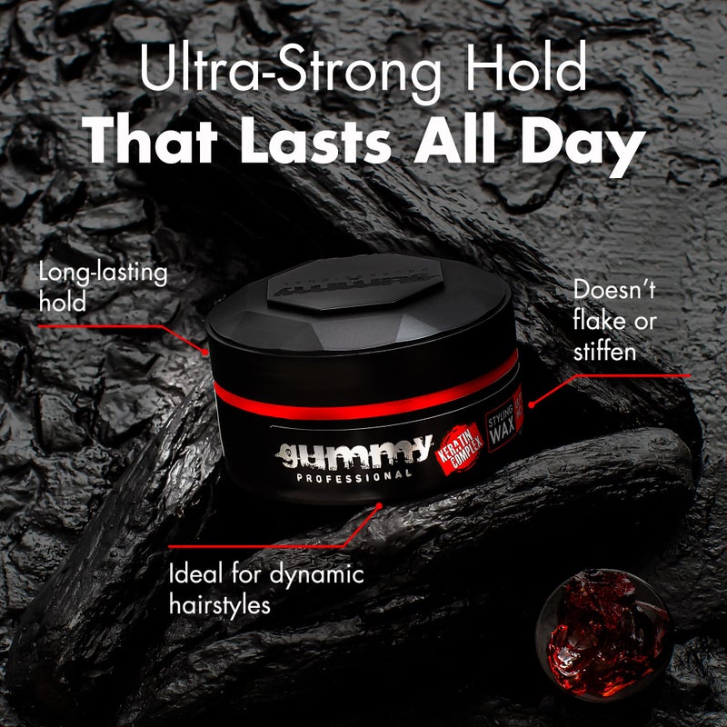 Gummy Professional - Hair Wax for Men - Ultra Hold Styling Pomade for Dry, Damp Hair - Water-Based Texturizing Clay Paste with Provitamin B5 & Keratin - Strong Hold - Alcohol & Paraben-Free - 150ml - Image 4